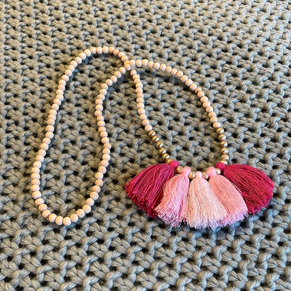 Handmade Pink Tassel Necklace